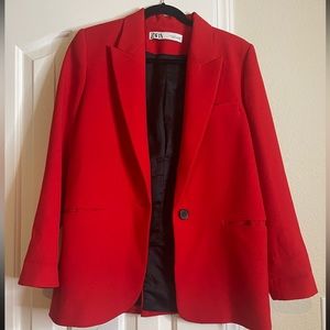 ZARA RED BLAZER SIZE SMALL